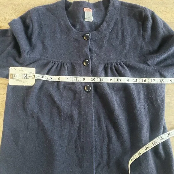 J. Crew Navy Blue  cashmere Cardigan Sweater - Picture 4 of 6